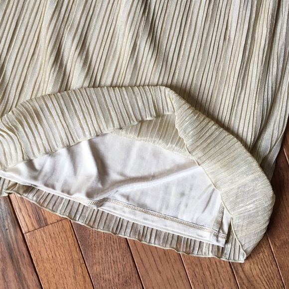 Gold Micro-Pleated Dress Worthingtons XL - Picture 5 of 7